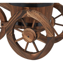 Load image into Gallery viewer, Wooden Tricycle Flower Stand Barrel Planter Pot with Wheels - Adler's Store