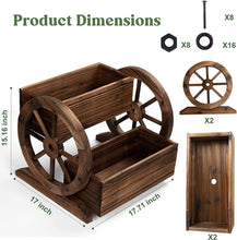 Load image into Gallery viewer, Wooden Wagon Planter Box Decorative Garden Planter with Wheels for Indoor and Outdoor Use - Adler's Store