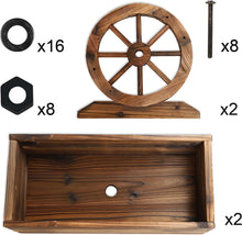 Load image into Gallery viewer, Wooden Wagon Planter Box Decorative Garden Planter with Wheels for Indoor and Outdoor Use - Adler's Store
