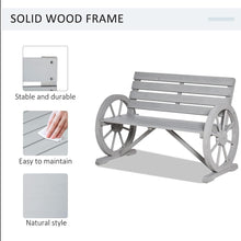 Load image into Gallery viewer, Wooden Wagon Wheel Bench Garden Loveseat - Adler's Store