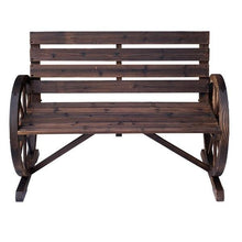 Load image into Gallery viewer, Wooden Wagon Wheel Bench Garden Loveseat - Adler's Store