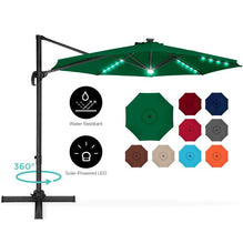 Load image into Gallery viewer, 10 FT Cantilever Offset Patio Umbrella with Tilt and LED Lights - Adler&#39;s Store
