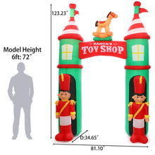 Load image into Gallery viewer, 10 Ft Santa’s Toy Shop Inflatable Archway with LED Lights - Adler&#39;s Store