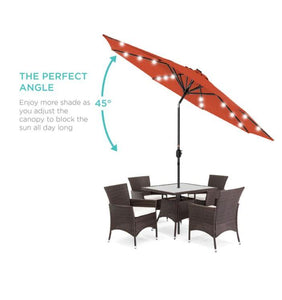 10 Ft Umbrella with Solar Powered LED Lights Patio and Easy Tilt - Adler's Store