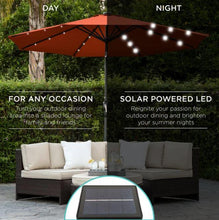 Load image into Gallery viewer, 10 Ft Umbrella with Solar Powered LED Lights Patio and Easy Tilt - Adler&#39;s Store