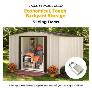 10 x 12 Ft Metal Shed with Sliding Lockable Doors - Adler's Store