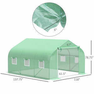 11.5 x 10 x 7 Ft Portable Walk-In Tunnel Greenhouse - Adler's Store