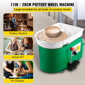 11 Inch 350W Pottery Wheel with Lever Pedal and Clay Tools - Adler's Store