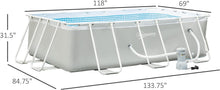 Load image into Gallery viewer, 11ft x 7ft x 32in Steel Frame Rectangular Swimming Pool with Reinforced Sidewalls and Filtration Pump - Adler&#39;s Store