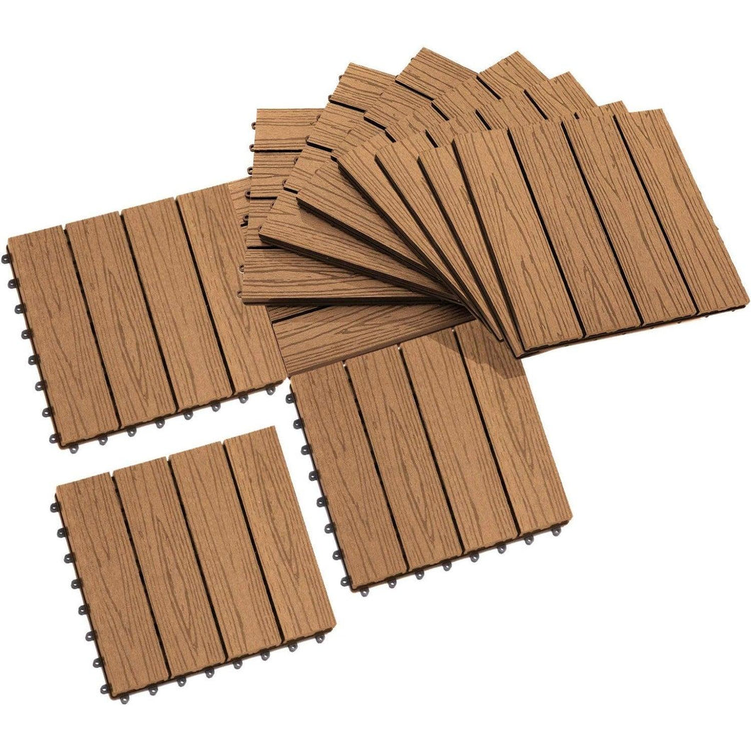 12 x 12 Inch Interlocking HDPE All Weather Flooring Deck Tiles - Pack of 11 - Adler's Store