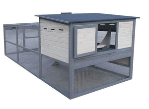 122 Inch Fir Wooden Chicken Coop with Large Run and Nesting Box - Adler's Store