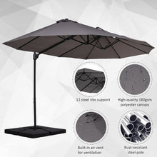 Load image into Gallery viewer, 15 Ft Double Sided Cantilever Umbrella with Solid Cross Stand - Adler&#39;s Store