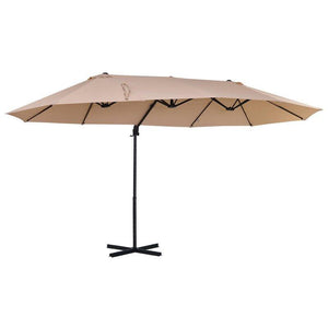 15 Ft Double Sided Cantilever Umbrella with Solid Cross Stand - Adler's Store