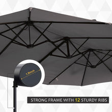 Load image into Gallery viewer, 15 Ft Double Sided Cantilever Umbrella with Solid Cross Stand - Adler&#39;s Store