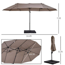 Load image into Gallery viewer, 15 Ft Double Sided Cantilever Umbrella with Solid Cross Stand - Adler&#39;s Store