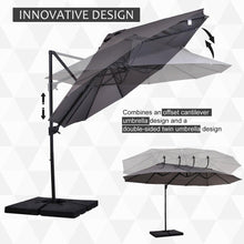 Load image into Gallery viewer, 15 Ft Double Sided Cantilever Umbrella with Solid Cross Stand - Adler&#39;s Store