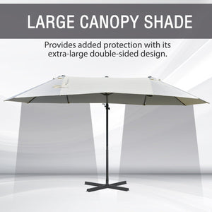 15 Ft Double Sided Cantilever Umbrella with Solid Cross Stand - Adler's Store