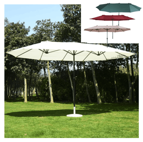 15 FT Double Sided Patio Umbrella Twin UV Shelter Canopy - Adler's Store