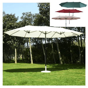 15 twin patio umbrella canopy 15ft Solar Double-Sided Extra Large with Led Light large 15 ft x 9 ft double patio umbrella 15 ft Double Sided Patio