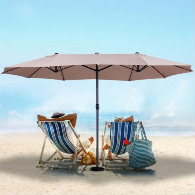 15 double-sided patio umbrella twin sun canopy 15 ft Double Sided Patio Umbrella Twin UV Shelter Canopy Red