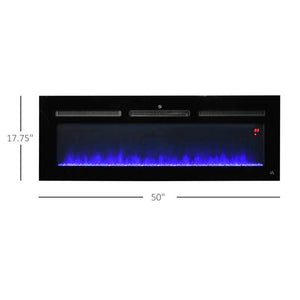 1500W Recessed and Wall Mounted Electric Fireplace Insert with Cryolite-Effect Rocks - Adler's Store