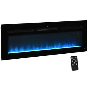 1500W Recessed and Wall Mounted Electric Fireplace Insert with Cryolite-Effect Rocks - Adler's Store