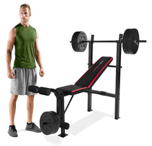 Load image into Gallery viewer, Weight Bench Combo Home Gym with 90lb Vinyl Weight Set and Leg Developer