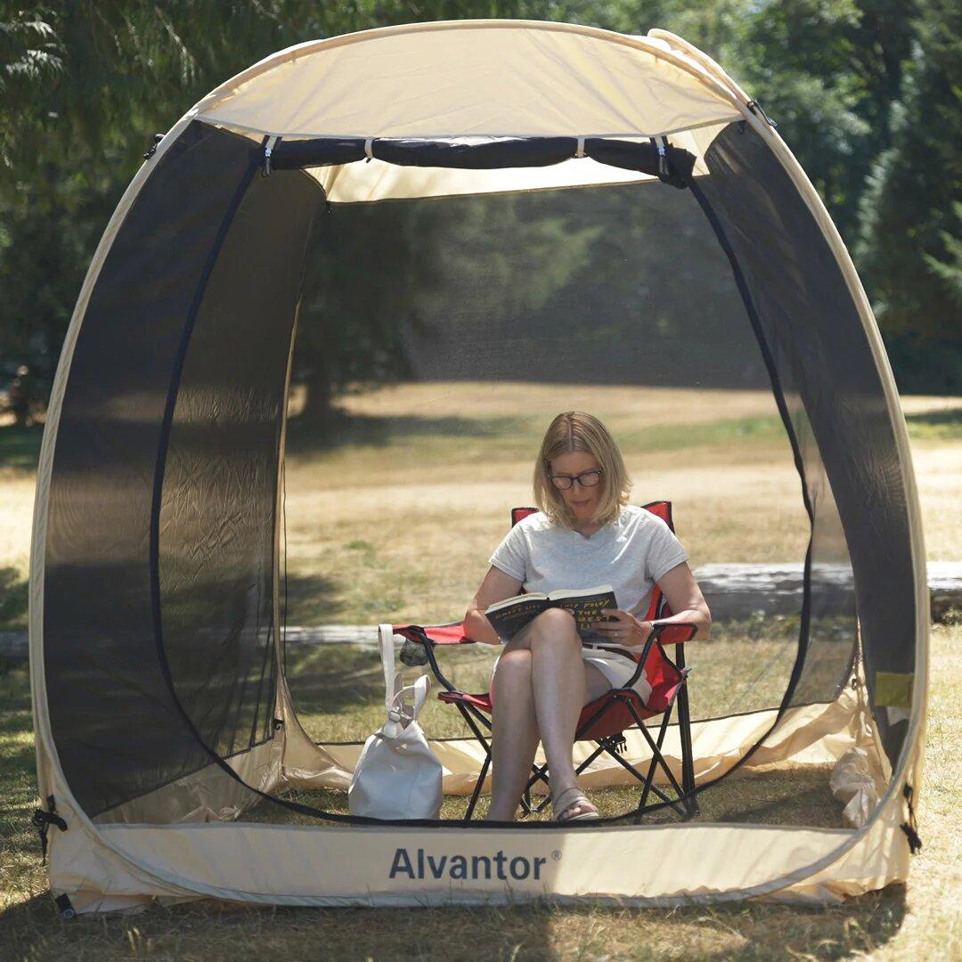 2-15 Person Instant Pop Up Tent Portable Screened Shelter with Mesh ...