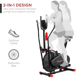 2-in-1 Elliptical Exercise Bike with LCD Screen - Adler's Store