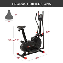 Load image into Gallery viewer, 2-in-1 Elliptical Exercise Bike with LCD Screen - Adler&#39;s Store