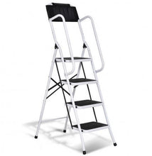 Load image into Gallery viewer, 2-in-1 Folding Non-Slip 4 Step Ladder with Arm Rails - Adler&#39;s Store