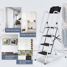 Load image into Gallery viewer, 2-in-1 Folding Non-Slip 4 Step Ladder with Arm Rails - Adler&#39;s Store