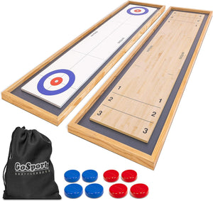 2 in 1 Table Top Shuffleboard and Curling Board Games with Sliding Pucks - Adler's Store