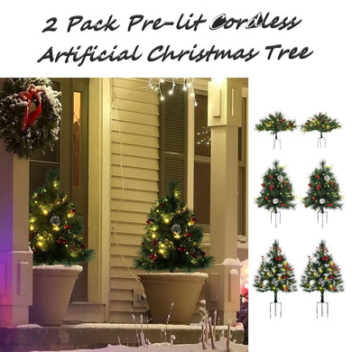 2 Pack Pre-lit Cordless Artificial Christmas Tree - Adler's Store