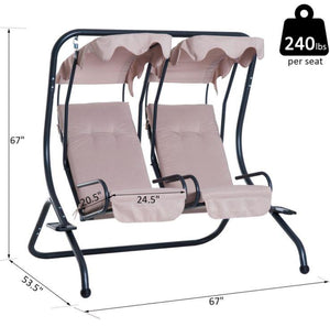 2 Person Steel Patio Swing with Canopy - Adler's Store