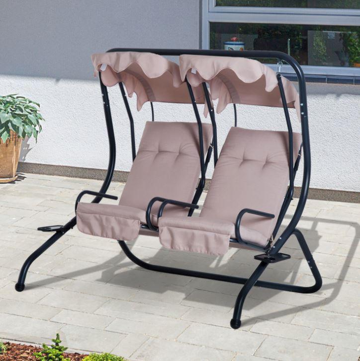 2 Person Steel Patio Swing with Canopy - Adler's Store