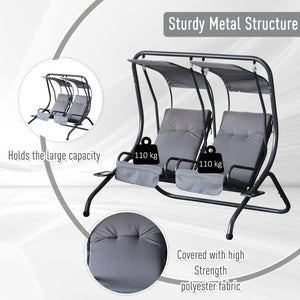 2 Person Steel Patio Swing with Canopy - Adler's Store