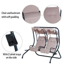 Load image into Gallery viewer, 2 Person Steel Patio Swing with Canopy - Adler&#39;s Store