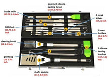 Load image into Gallery viewer, 20 Pcs Pro BBQ Tool Set With Aluminum Carry Case - Adler&#39;s Store