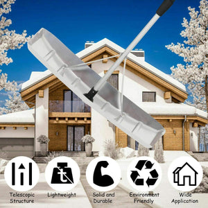 21 Feet Aluminum Snow Roof Rake with Large Poly Blade and Twist-n-Lock Telescoping Handle - Adler's Store