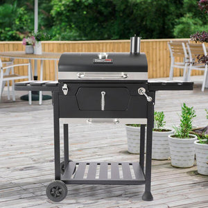 24 Inch Powder Coated Barrel Charcoal BBQ Grill - Adler's Store