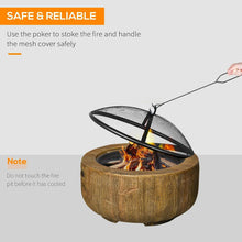 Load image into Gallery viewer, 24 Inch Stump-Like Look Wood Burning Metal Fire Pit with Spark Cover Poker - Adler&#39;s Store