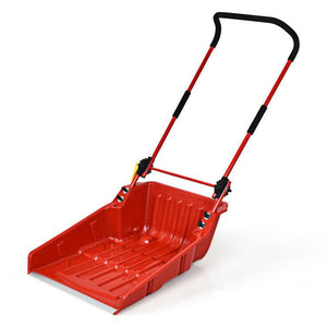 26 Inch Folding Snow Scoop with Large Capacity Ergonomic U-Handle and Wheels - Adler's Store