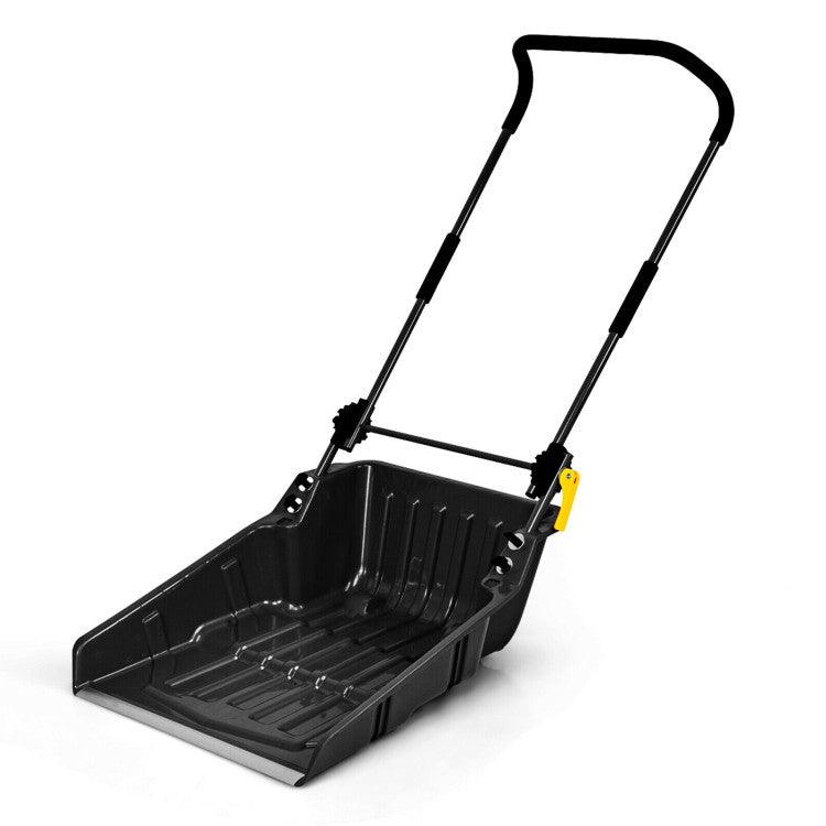 26 Inch Folding Snow Scoop with Large Capacity Ergonomic U-Handle and Wheels - Adler's Store