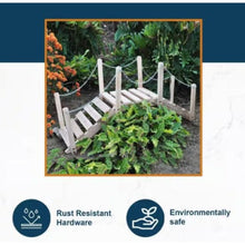 Load image into Gallery viewer, 3 Foot Cedar Wood Decorative Garden Arched Fairy Bridge with Side Rails - Adler&#39;s Store