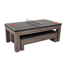 Load image into Gallery viewer, 3-in-1 Multi-Game Table Billiards Table Tennis and Dining Table with Storage Seating - Adler&#39;s Store