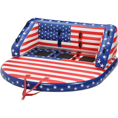 3 Person American Flag Towable Inflatable Tube for Boating and Water Sports - Adler's Store
