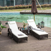 Load image into Gallery viewer, 3 Piece Adjustable Outdoor Wicker Lounge Chair Set - Adler&#39;s Store