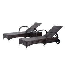 Load image into Gallery viewer, 3 Piece Adjustable Outdoor Wicker Lounge Chair Set - Adler&#39;s Store