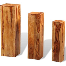Load image into Gallery viewer, 3 Piece Solid Sheesham Wood Plant Stands for Indoor and Outdoor Use - Adler&#39;s Store